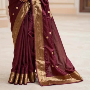 Bridal Maroon Brocade